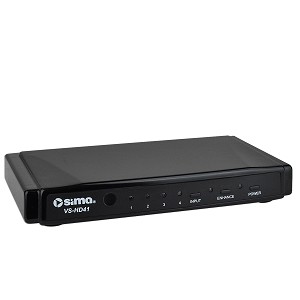 Sima 4-Port (4 In, 1 Out) HDMI Switch w/Remote Control